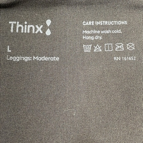 Thinx Moderate Absorbency Activewear Leggings High Rise Pockets Black L - Picture 12 of 15